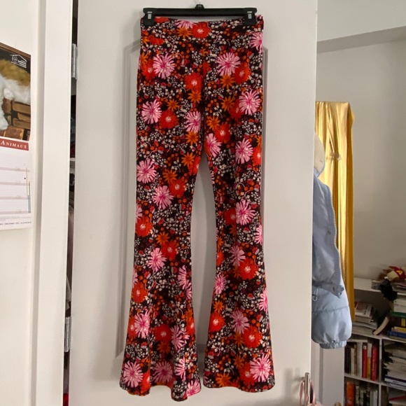 70s hippie bell bottom flower power leggings - Picture 2 of 6